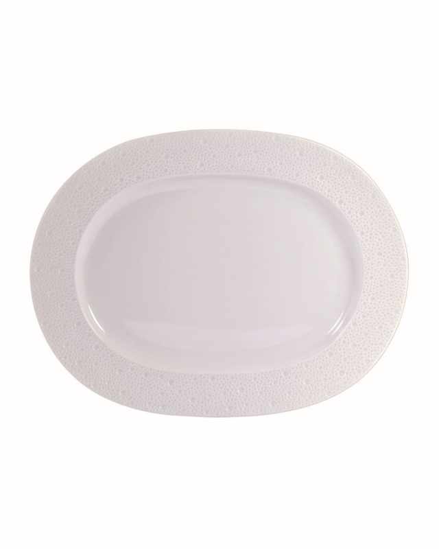 Ecume White Oval Platter, 14"